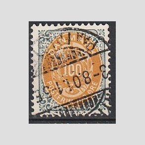 FRIM�RKER DANMARK | 1895 - AFA 31By - 100 �re gr�/gul - Stemplet