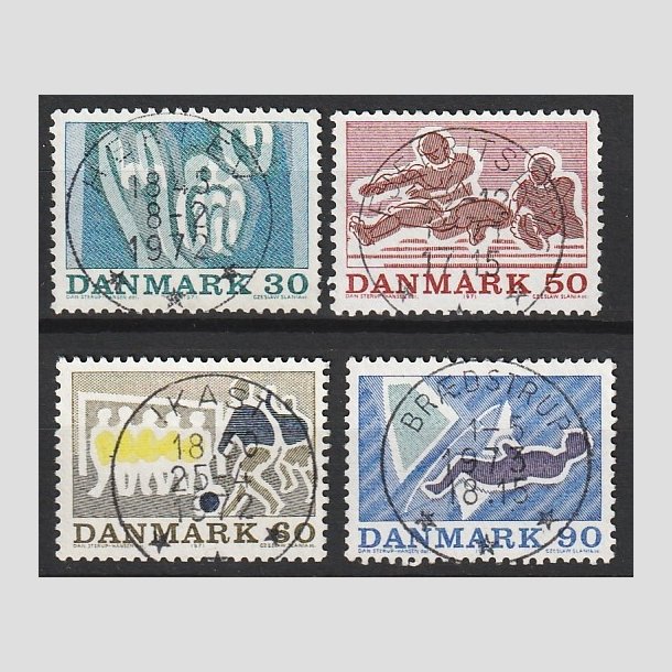 FRIMRKER DANMARK | 1971 - AFA 516-519 - Sportsudgave - 30-90 re i st - Pragt Stemplet