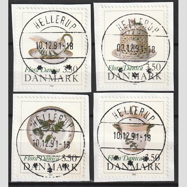 FRIMRKER DANMARK | 1990 - AFA 966-969 - Flora Danica 200 r - 3,50 Kr. flerfarvet i komplet st - Pragt Stemplet