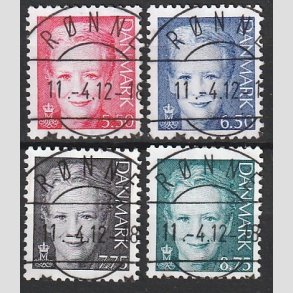 FRIMRKER DANMARK | 2008 - AFA 1522-1525 - Dronning Margrethe - 5,50 - 8,75 Kr. i komplet st - Pragt Stemplet