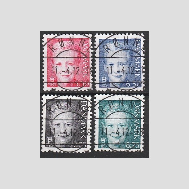 FRIMRKER DANMARK | 2008 - AFA 1522-1525 - Dronning Margrethe - 5,50 - 8,75 Kr. i komplet st - Pragt Stemplet