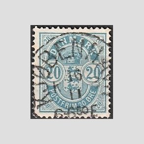 FRIM�RKER DANMARK | 1884-85 - AFA 36 - 20 �re bl� - Lux Stemplet 