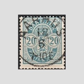FRIM�RKER DANMARK | 1884-85 - AFA 36 - 20 �re bl� - Lux Stemplet 