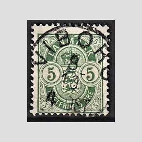 FRIM�RKER DANMARK | 1895 - AFA 34B - 5 �re gr�n - Lux Stemplet 