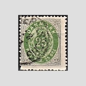 FRIM�RKER DANMARK | 1875 - AFA 29 - 25 �re gr�/gr�n - Stemplet