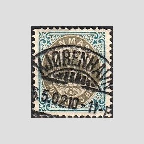 FRIM�RKER DANMARK | 1895 - AFA 22B - 3 �re bl�/gr� - Lux Stemplet 