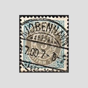 FRIM�RKER DANMARK | 1895 - AFA 22B - 3 �re bl�/gr� - Lux Stemplet 