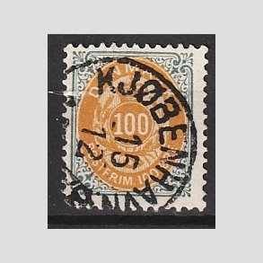 FRIM�RKER DANMARK | 1895 - AFA 31By - 100 �re gr�/gul - Lux Stemplet
