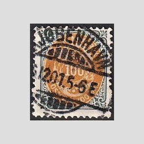 FRIM�RKER DANMARK | 1895 - AFA 31By - 100 �re gr�/gul - Lux Stemplet