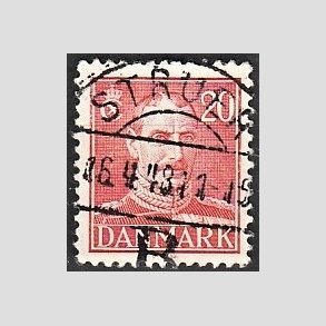 FRIMRKER DANMARK | 1942-44 - AFA 276 - Chr. X 20 re rd - Lux Stemplet Struer