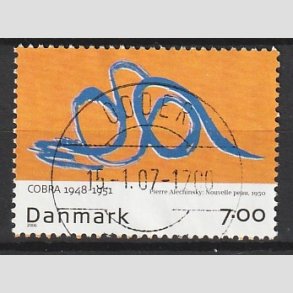 FRIM�RKER DANMARK | 2006 - AFA 1486 - Cobra-malere 9. - 7,00 Kr. Pierre Alechinsky - Pragt Stemplet Odder