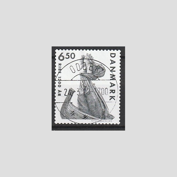 FRIMRKER DANMARK | 2010 - AFA 1615 - Ribe 1300 r - 6,50 Kr. grlig - Pragt Stemplet