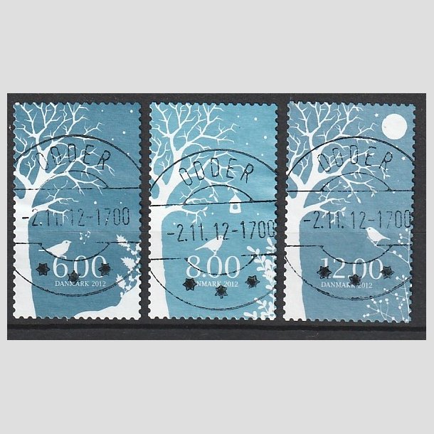 FRIMRKER DANMARK | 2012 - AFA 1721-1723 - Vinter - 6,00 Kr. - 12 Kr. i komplet st flerfarvet - Pragt Stemplet