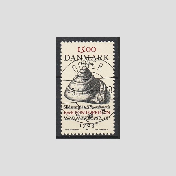 FRIMRKER DANMARK | 1998 - AFA 1194 - Fossiler - 15,00 Kr. Slidsnegl flerfarvet - Pragt Stemplet