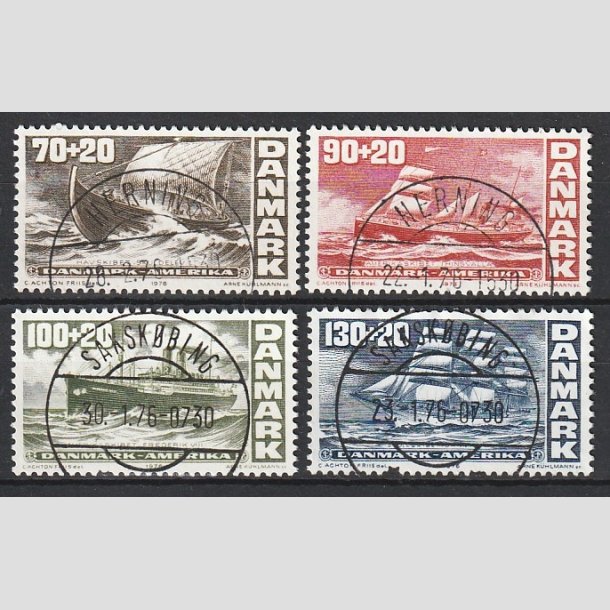 FRIMRKER DANMARK | 1976 - AFA 607-610 - USA 200 r - 70-130 re + 20 re i komplet st - Pragt Stemplet