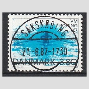 FRIM�RKER DANMARK | 1987 - AFA 887 - WM i roning - 3,80 Kr. bl� - Pragt Stemplet
