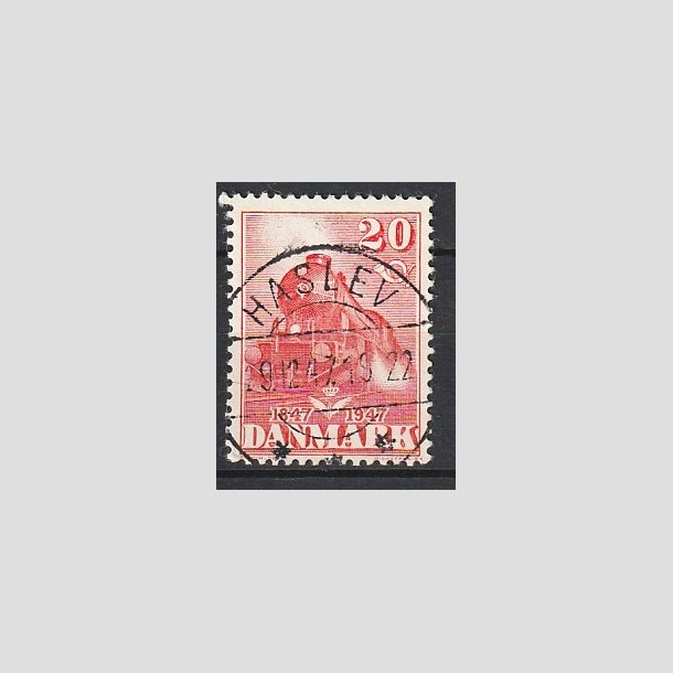 FRIMRKER DANMARK | 1947 - AFA 303 - Danske jernbane 100 r - 20 re rd - Lux Stemplet Haslev