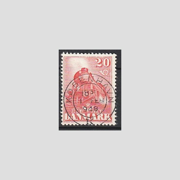 FRIMRKER DANMARK | 1947 - AFA 303 - Danske jernbane 100 r - 20 re rd - Lux Stemplet