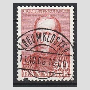 FRIM�RKER DANMARK | 1966 - AFA 444 - Christen Kold - 50 �re brunr�d - Pragt Stemplet