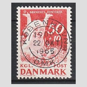 FRIMRKER DANMARK | 1965 - AFA 439F - Brnenes Kontor - 50 + 10 re rd - Pragt Stemplet
