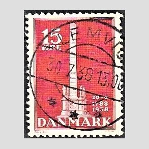 FRIM�RKER DANMARK | 1938 - AFA 244 - Stavnsb�ndet 15 �re r�d - Lux Stemplet