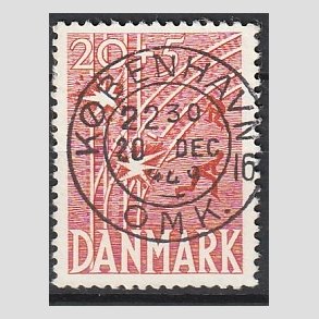 FRIM�RKER DANMARK | 1947 - AFA 300 - Modstandsbev�gelsen - 20 + 5 �re r�d - Pragt Stemplet K�benhavn