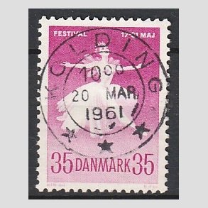 FRIM�RKER DANMARK | 1959 - AFA 377 - Ballet og Musikfestival - 35 �re r�dlilla - Pragt Stemplet