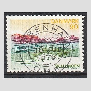 FRIM�RKER DANMARK | 1977 - AFA 638 - Lansdel Sydjylland - 90 �re flerfarvet - Pragt Stemplet