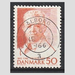 FRIM�RKER DANMARK | 1965 - AFA 435 - Komponist Carl Nielsen - 30 �re oranger�d - Pragt Stemplet