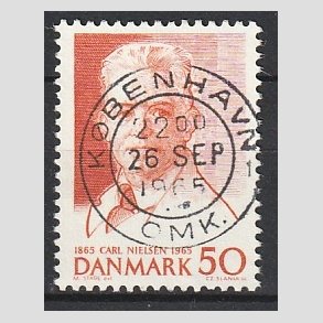 FRIM�RKER DANMARK | 1965 - AFA 435 - Komponist Carl Nielsen - 30 �re oranger�d - Pragt Stemplet