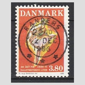 FRIM�RKER DANMARK | 1986 - AFA 873 - Balletten Amors luner - 3,80 Kr. flerfarvet - Pragt Stemplet Randers