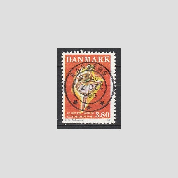 FRIMRKER DANMARK | 1986 - AFA 873 - Balletten Amors luner - 3,80 Kr. flerfarvet - Pragt Stemplet Randers