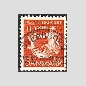 FRIM�RKER DANMARK | 1935 - AFA 225 - H. C. Andersen 10 �re orange - Lux Stemplet Svendborg