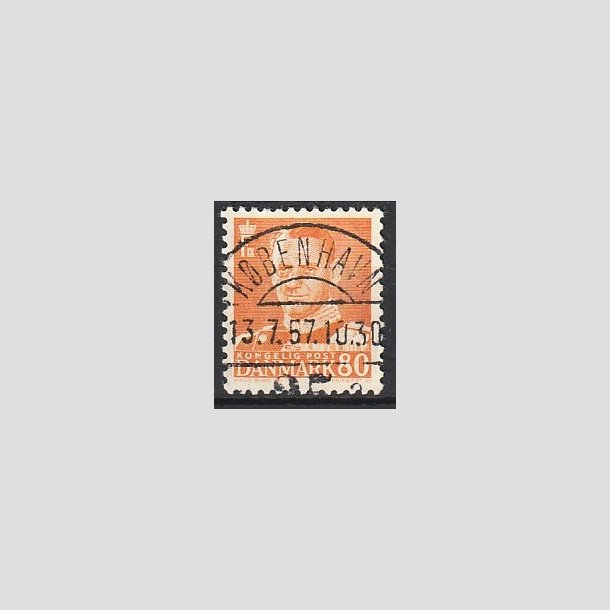 FRIMRKER DANMARK | 1952-53 - AFA 341 - Fr. IX 80 re orange - Pragt Stemplet