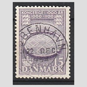 FRIM�RKER DANMARK | 1953-56 - AFA 347 - Kongeriget 1000 �r - 15 �re violet - Pragt Stemplet 