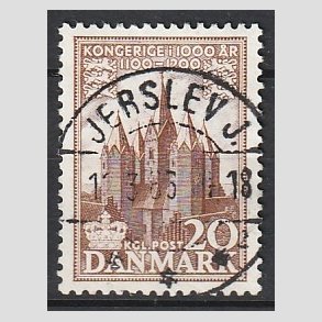 FRIM�RKER DANMARK | 1953-56 - AFA 348 - Kongeriget 1000 �r - 20 �re brun - Pragt Stemplet