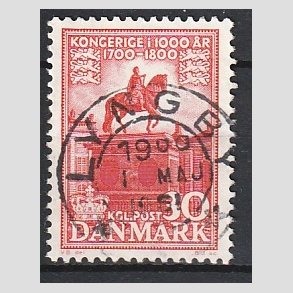 FRIM�RKER DANMARK | 1953-56 - AFA 354 - Kongeriget 1000 �r - 30 �re r�d - Pragt Stemplet