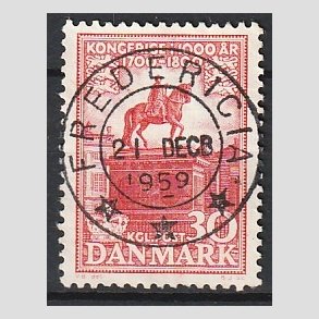 FRIM�RKER DANMARK | 1953-56 - AFA 354 - Kongeriget 1000 �r - 30 �re r�d - Pragt Stemplet Fredericia