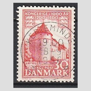 FRIM�RKER DANMARK | 1953-56 - AFA 349 - Kongeriget 1000 �r - 30 �re r�d - Pragt Stemplet Kerteminde
