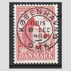 FRIM�RKER DANMARK | 1953-56 - AFA 349 - Kongeriget 1000 �r - 30 �re r�d - Pragt Stemplet