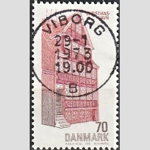 FRIM�RKER DANMARK | 1972 - AFA 540 - Dansk bygningskunst - 70 �re r�d/brun/brunr�d - Pragt Stemplet Viborg