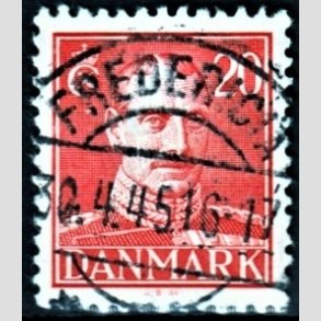 FRIMRKER DANMARK | 1942-44 - AFA 276 - Chr. X 20 re rd - Lux Stemplet