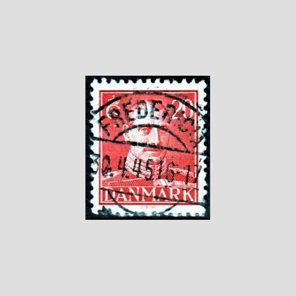 FRIMRKER DANMARK | 1942-44 - AFA 276 - Chr. X 20 re rd - Lux Stemplet