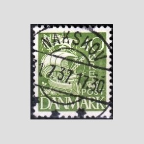 FRIM�RKER DANMARK | 1933 - AFA 208 - Karavel 40 �re gr�n Type I - Pragt Stemplet