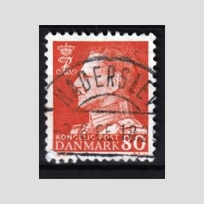 FRIMRKER DANMARK | 1961-62 - AFA 400 - Fr. IX 80 re orangegul - Pragt Stemplet