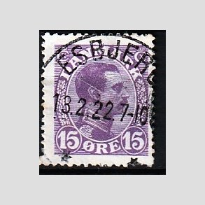 FRIMRKER DANMARK | 1913 - AFA 70 - Chr. X 15 re violet - Pragt Stemplet