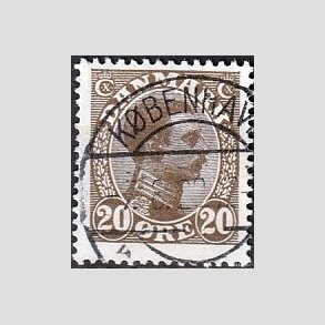 FRIMRKER DANMARK | 1921-22 - AFA 125 - Chr. X 20 re brun - Lux Stemplet