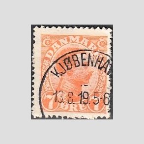 FRIMRKER DANMARK | 1918-20 - AFA 098 - Chr. X 7 re orange - Lux Stemplet