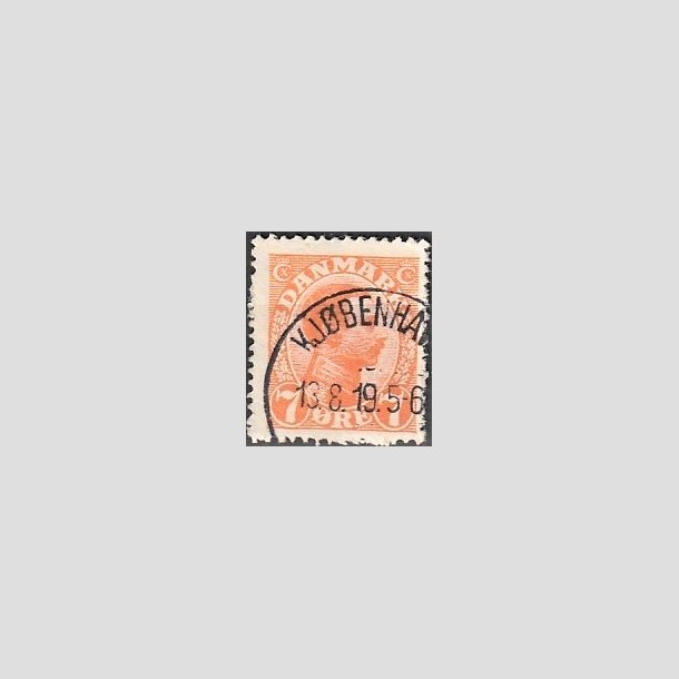 FRIMRKER DANMARK | 1918-20 - AFA 098 - Chr. X 7 re orange - Lux Stemplet