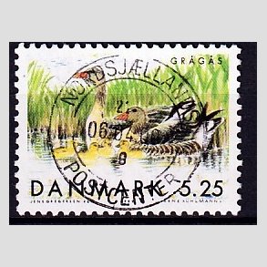 FRIM�RKER DANMARK | 1999 - AFA 1223 - Danske tr�kfugle - 5,25 Kr. gr�g�s - Pragt Stemplet